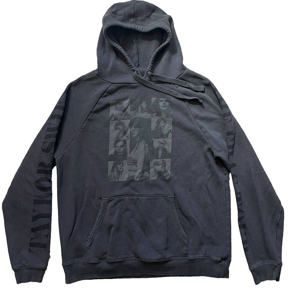 Taylor Swift Official Eras Tour Hoodie Sweatshirt Large Dark Gray Print Two Side